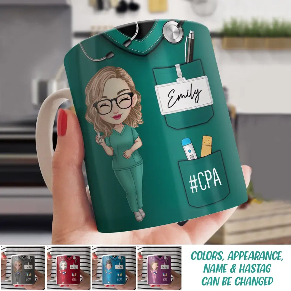 Personalized Nurse with Name Gift For Nurse White Mug Printed 23MAY-DT26