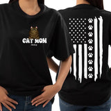 Personalized Cat Mom Flag Cat Lovers T-Shirt Printed QTHQ3006