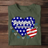Personalized Happy 4th Of July Grandmas Sweetheart With Kids Names T-shirt Printed QTTB0206