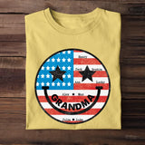 Personalized American Grandma Flag With Kids Name Tshirt Printed QTBQT0506
