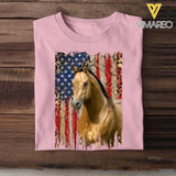 Personalized Upload Photo Horse Flag Leopard T-shirt Printed QTDT0606