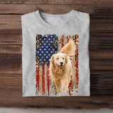 Personalized Upload Photo Dog Flag Leopard Dog Lovers T-shirt Printed QTDT0606