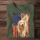 Personalized Upload Photo Dog Flag Leopard Dog Lovers T-shirt Printed QTDT0606