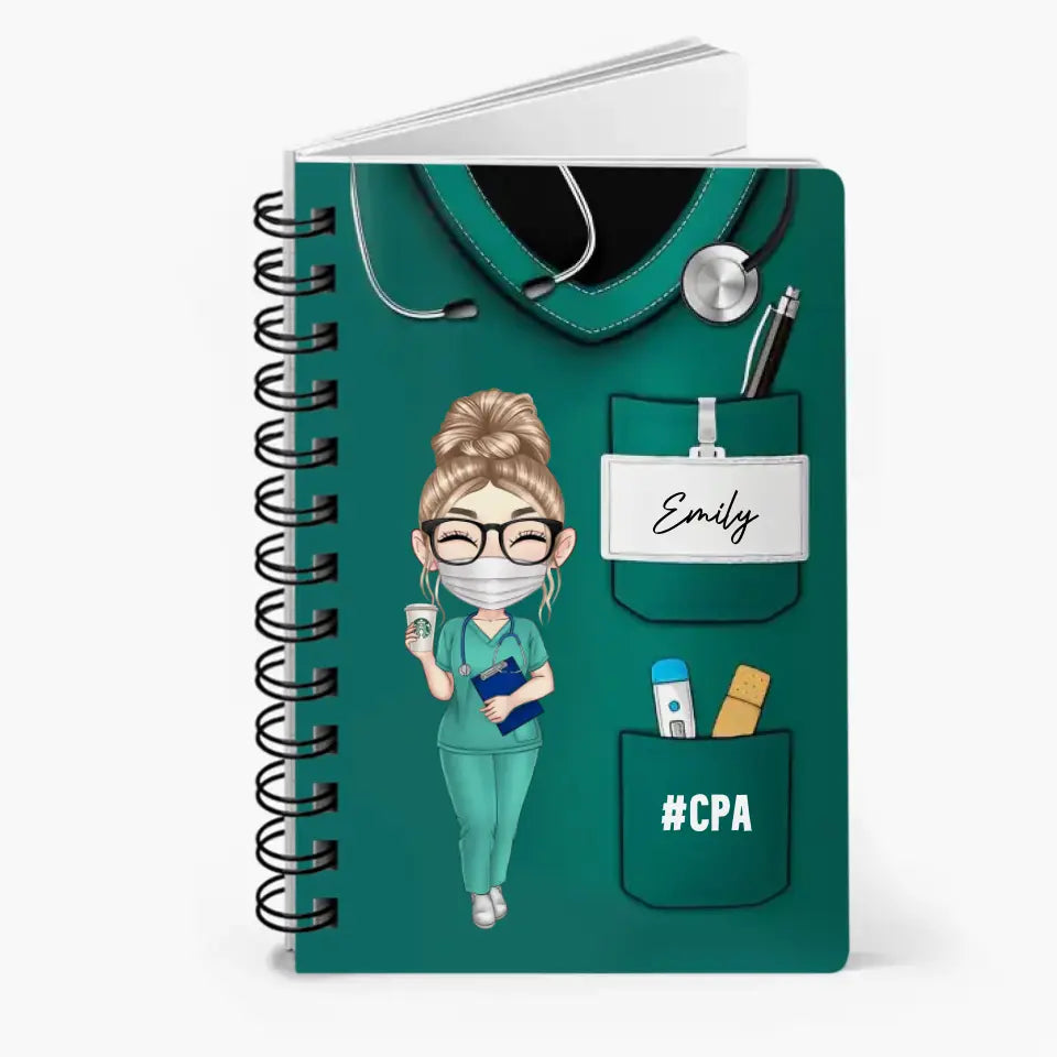 Personalized Nurse Life Scrubs Gift For Nurse Spiral Journal QTDT0706