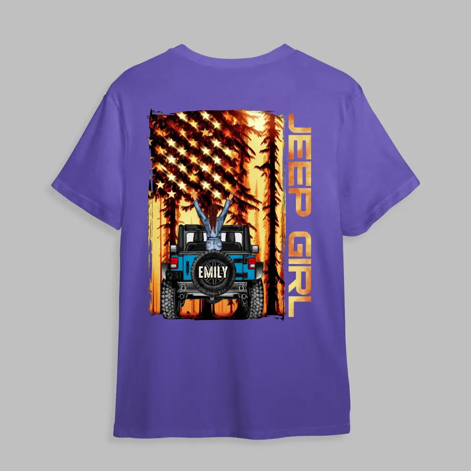 Personalized Jeep Girl Flag T-shirt Printed MTDT0606