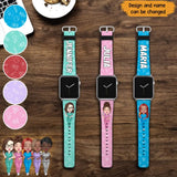 Personalized Nurse Colorful Gift For Nurse Watch Band Leather Print full QTPN0806