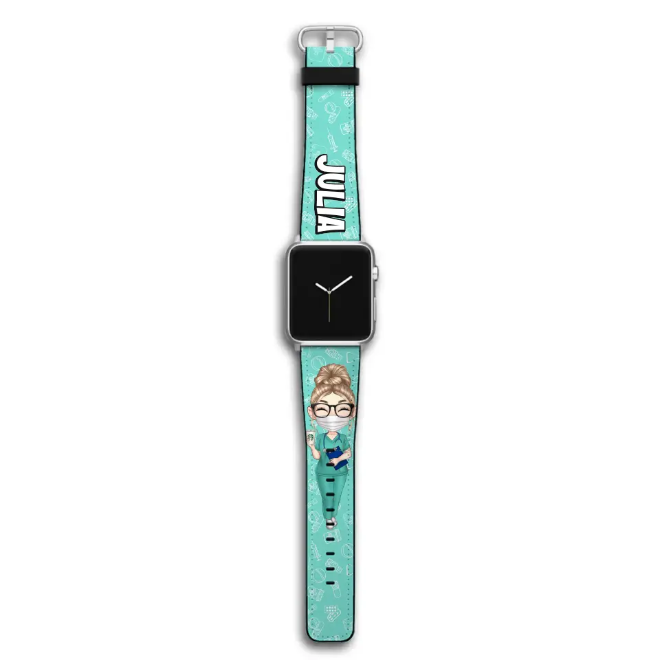 Personalized Nurse Colorful Gift For Nurse Watch Band Leather Print full QTPN0806