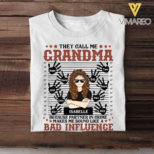 Personalized They Call Me Grandma Hands with Kid Names T-shirt Printed PNDT1306