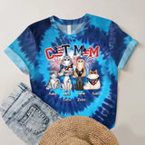 Personalzied Cat Mom Cat Names Cat Lovers Flag Motifs Tie Dye Color 3D TShirt Printed HTHDT1206