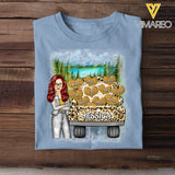 Personalized Girl & Jeep Hearts with Kid Names T-shirt Printed PNDT1406