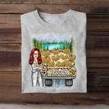 Personalized Girl & Jeep Hearts with Kid Names T-shirt Printed PNDT1406