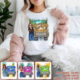 Personalized Girl & Jeep Hearts with Kid Names T-shirt Printed PNDT1406