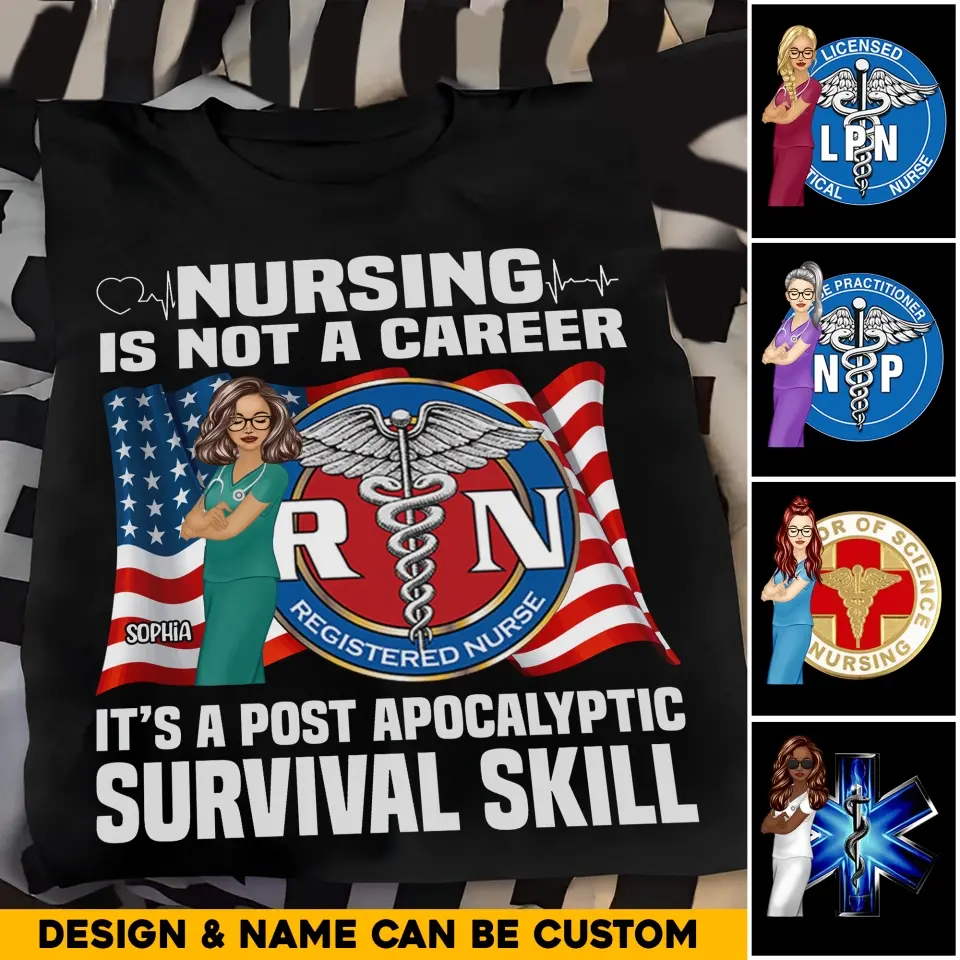 Personalized Nursing Is Not A Career Cool Nurse On Flag 2D Printed Tshirt