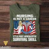 Personalized Nursing Is Not A Career Cool Nurse On Flag 2D Printed Tshirt