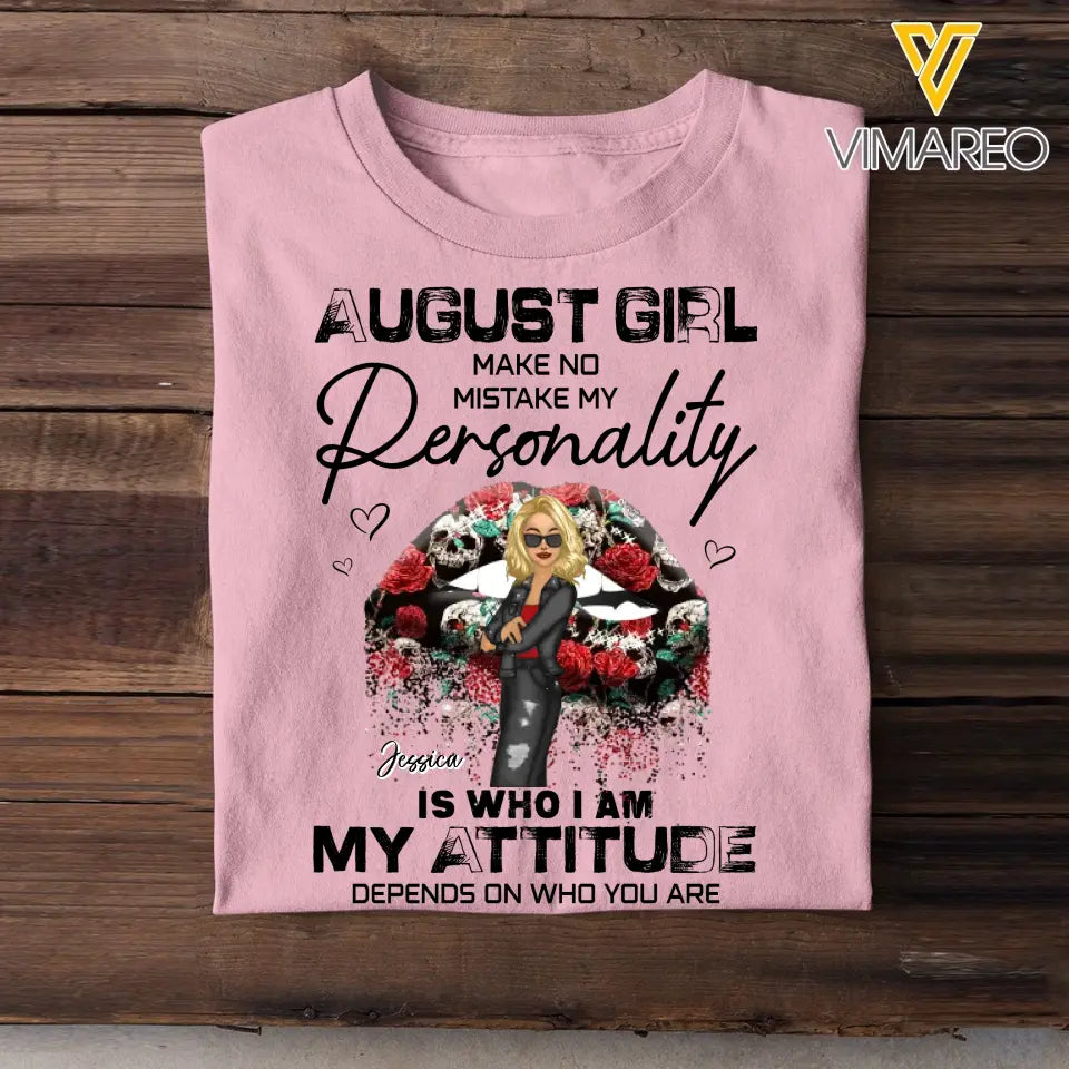 Personalized August Girl Make No Mistake Personality Glitter Sexy Lips Cool Girl Gift For August Girl