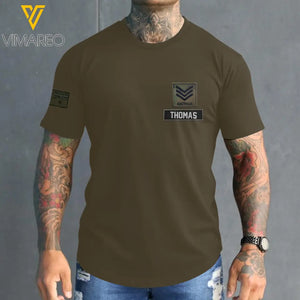 PERSONALIZED AUSTRALIAN SOLIDER ARMY WITH RANK TSHIRT PRINTED QTMQ2903