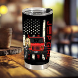 Personalized Jeep Flag Super Cool Girl Chibi Printed Tumbler For Jeep Owners