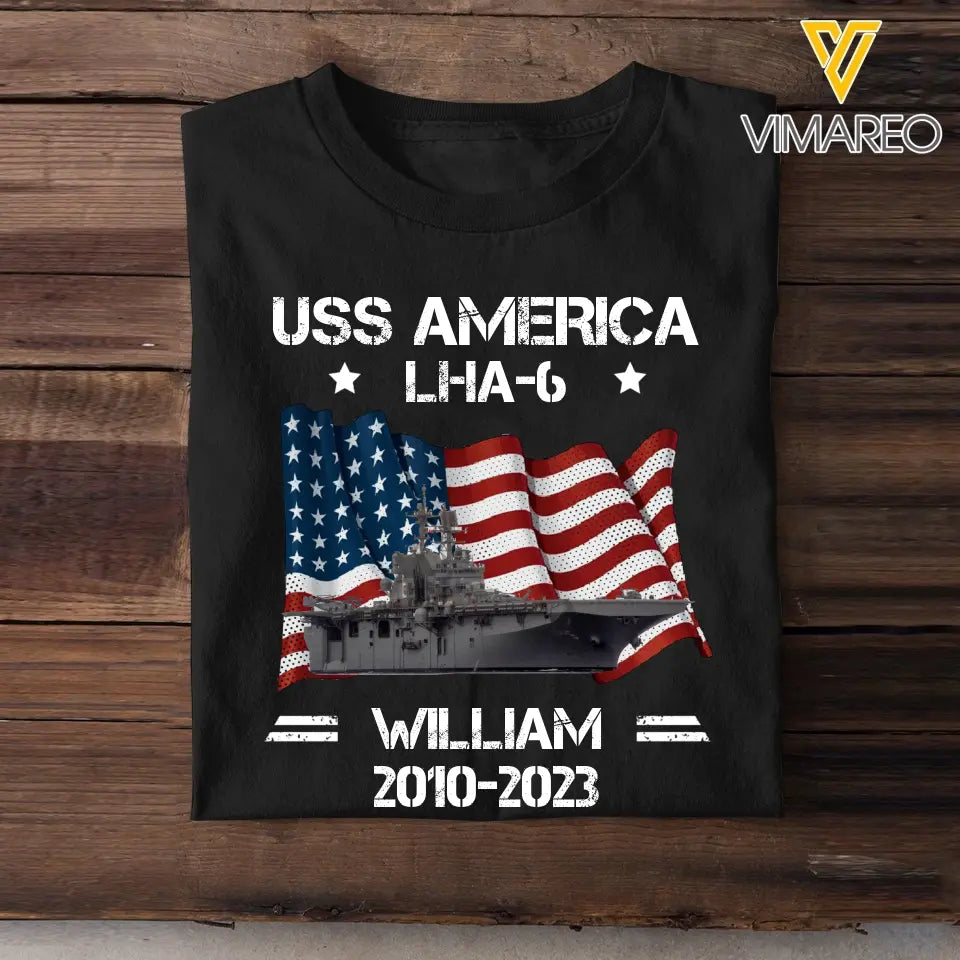 Personalized Upload Photo US Navy Ships With Name And Served Time T-Shirt Printed QTPN2406