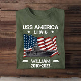 Personalized Upload Photo US Navy Ships With Name And Served Time T-Shirt Printed QTPN2406