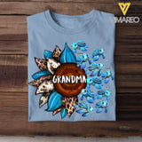 Personalized Turtle Grandma Mom Aunt Sunflower Kid Names Ocean Art 2D Printed Tshirt HTHDT