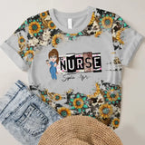 Personalzied Sunflowers Nurse with Name Gift For Nurses 3D TShirt Printed HTHDT3006