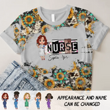 Personalzied Sunflowers Nurse with Name Gift For Nurses 3D TShirt Printed HTHDT3006