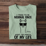 Personalized I Tried To Be Normal Once Worst Two Minutes Of My Life Llama T-shirt MTHHQ0307