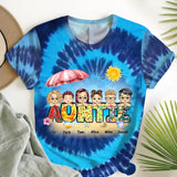 Personalzied Auntie with Kid Names 3D TShirt Printed HTHHN3006