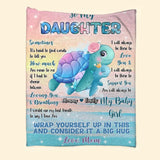 Personalized To My Daughter Sometimes It's Hard To Find Words To Tell Me You To My Daughter Turtle Blanket Custom Gifts For Daughter Customized Name Blanket Printed DTPN0607