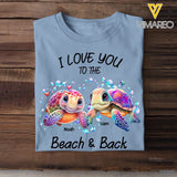 Personalized I Love You To The Beach & Back Turtle Couple T-shirt Printed 23JUL-KVH04