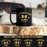 Personalized Italy Veteran/Soldier Rank Camo & Flag Black Mug Printed 23JUL-DT04
