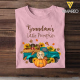 Personalized Fall Season Grandma's Little Pumpkins  & Kid Names T-Shirt Printed HTHPVD1107