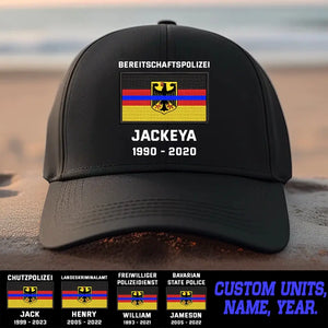 Personalized German Flag Police Cap Printed 23JUL-PN13