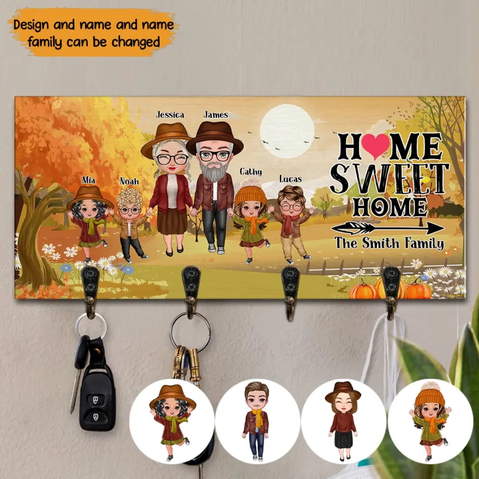 Personalized Home Sweet Home The Smith Family Key Holder Printed PNKVH1207