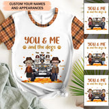 Personalzied You & Me And The Dogs Fall Season Couple 3D T-shirt Printed PNPVD1307