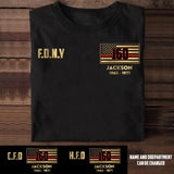 Personalized US Firefighter Red Line Flag Tshirt Printed QTKH1807