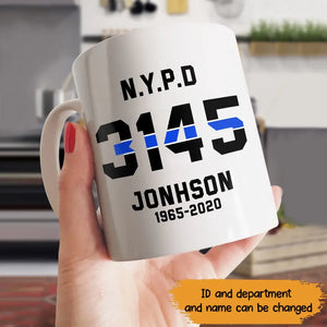 Personalized US Thin Blue Line Sheepdog White Mug Printed 23JUL-KVH20