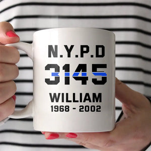 Personalized US Thin Blue Line Sheepdog White Mug Printed 23JUL-KVH20