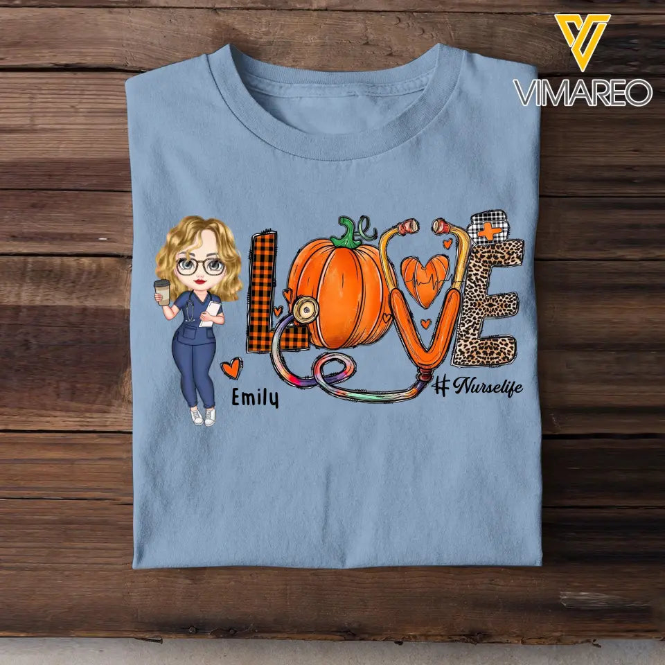 Personalized Love Nurselife Gift For Nurse T-shirt Printed HTHDNL1907