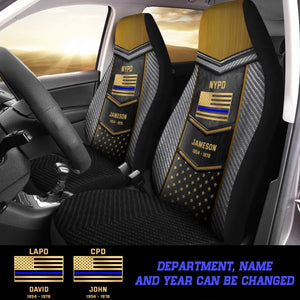 Personalized US Flag Police Car Seat Covers Pritned 23JUL-PN21