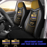 Personalized US Flag Police Car Seat Covers Pritned 23JUL-PN21