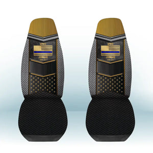 Personalized US Flag Police Car Seat Covers Pritned 23JUL-PN21