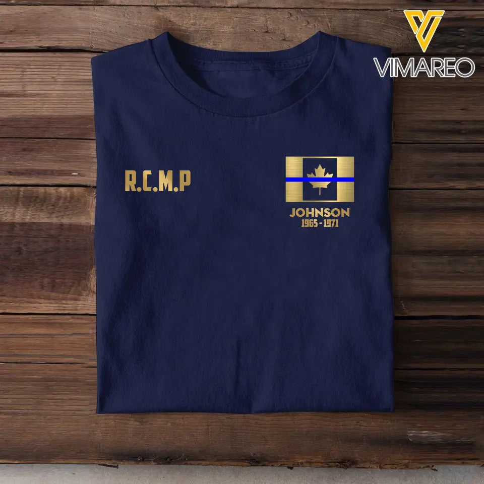 Personalized Canada Blue Line Flag Tshirt Printed QTKH257