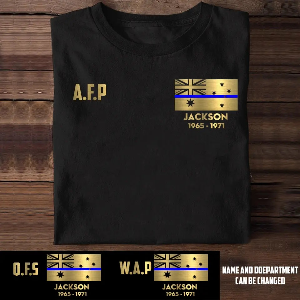 Personalized Australia Blue Line Flag Tshirt Printed QTKH257