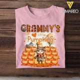 Personalized Fall Season Pumpkin Grammy's Little Pumpkins Dummy & Kid Names T-Shirt Printed HTHPVD1807