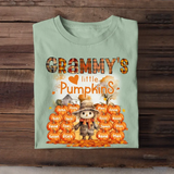 Personalized Fall Season Pumpkin Grammy's Little Pumpkins Dummy & Kid Names T-Shirt Printed HTHPVD1807