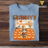 Personalized Fall Season Pumpkin Grammy's Little Pumpkins Dummy & Kid Names T-Shirt Printed HTHPVD1807