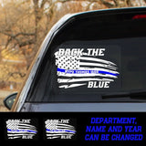 Personalized US Flag Back The Blue Car Decal Printed QTDNL267