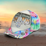 Personalized Hippie Car Dog Lovers Gift Cap 3D Printed 23JUL-PN25