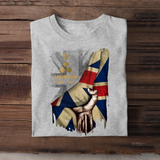 Personalized UK Flag Rank Camo T-shirt Printed 23JUL-PN25